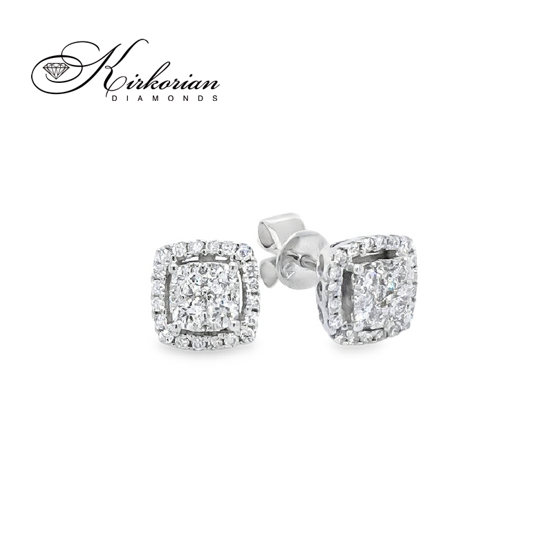 Обеци от бяло злато 14К с диаманти 0.38 ct – лукс и изящество, код RN156