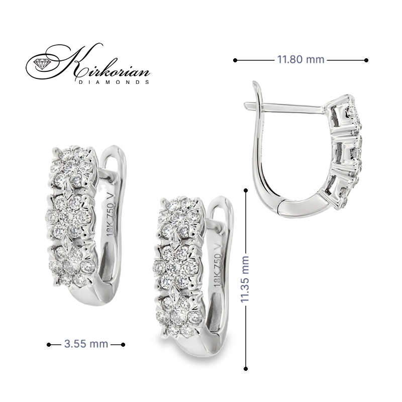 Обеци от бяло злато 18К с диаманти 0.30 ct и английско закопчаване Елегантен модел Код RN230