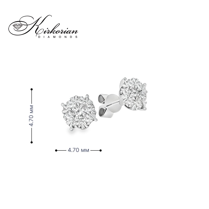 Обеци от бяло злато 18K с диаманти 0.20 ct – Код: RN87 Обеци от бяло злато 18K с диаманти 0.20 ct – Код: RN87