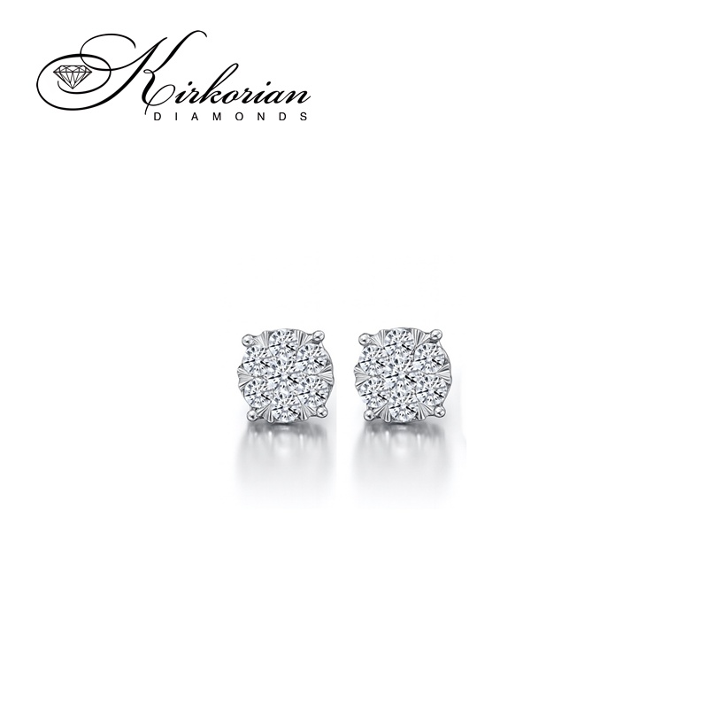 Обеци от бяло злато 18К с диаманти 0.20 ct Фина изработка Код RN87