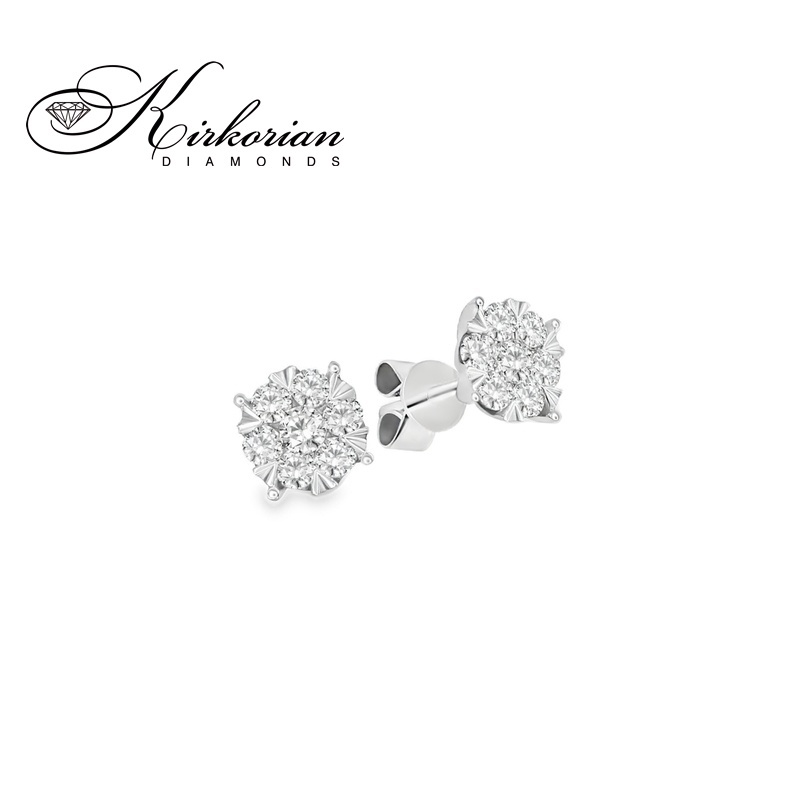 Обеци от бяло злато 18K с диаманти 0.20 ct – Код: RN87 Обеци от бяло злато 18K с диаманти 0.20 ct – Код: RN87