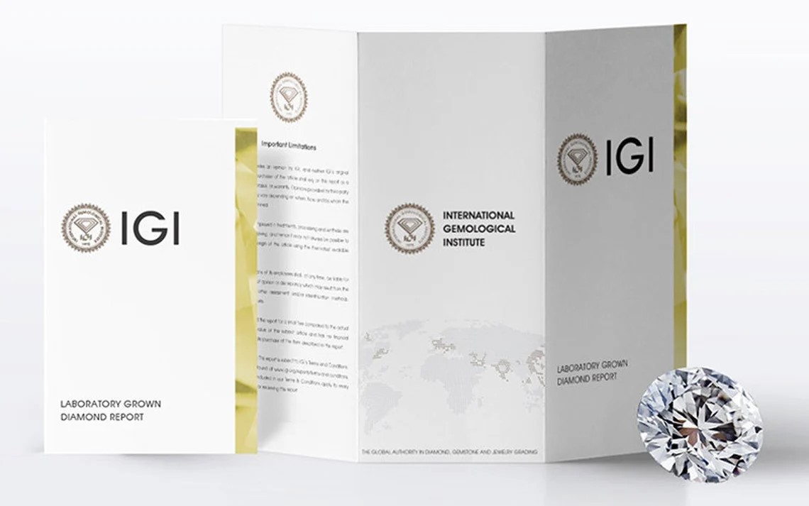 Годежен пръстен бяло злато 18к. с лабораторно  отгледан  диамант 1.55ct  IGI сертификат код:LG4444