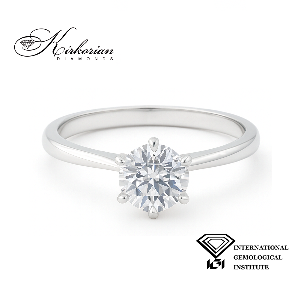 Годежен пръстен 0.52ct D VVS2 | Бяло злато 14k | IGI сертификат – Модел LG604