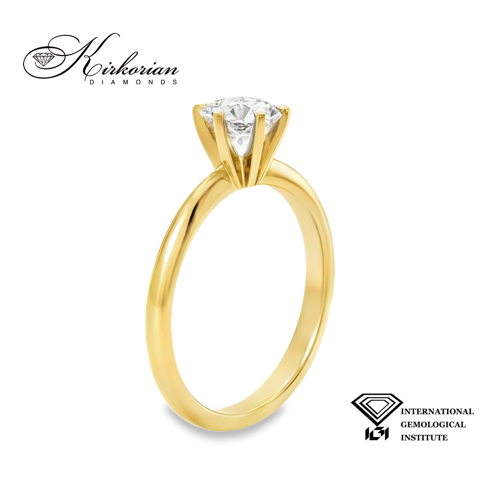 Годежен пръстен 0.52ct D VVS2 | Жълто злато 14k | IGI сертификат – Модел LG604G