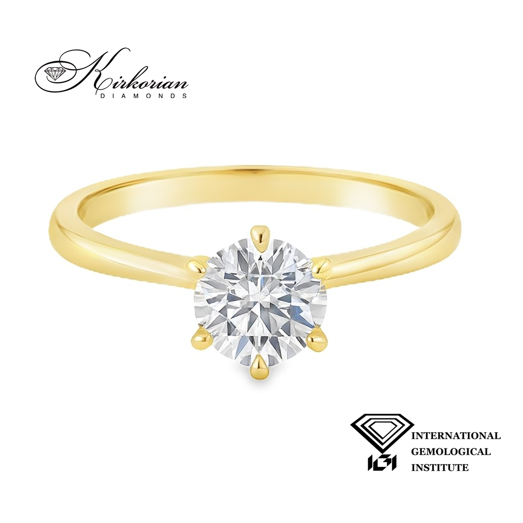 Годежен пръстен 0.52ct D VVS2 | Жълто злато 14k | IGI сертификат – Модел LG604G