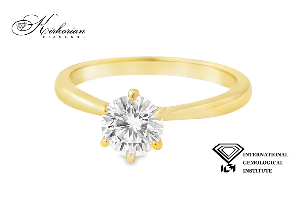 Годежен пръстен 0.52ct D VVS2 | Жълто злато 14k | IGI сертификат – Модел LG604G