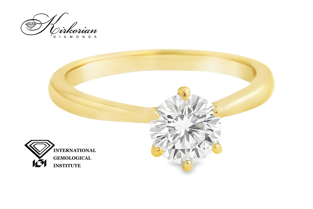 Годежен пръстен 0.52ct D VVS2 | Жълто злато 14k | IGI сертификат – Модел LG604G