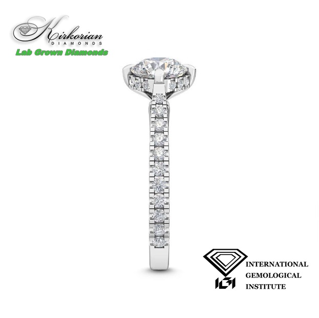 Годежен пръстен бяло злато 18к. с лабораторно  отгледан  диамант 1.40ct  IGI сертификат код:LG2419