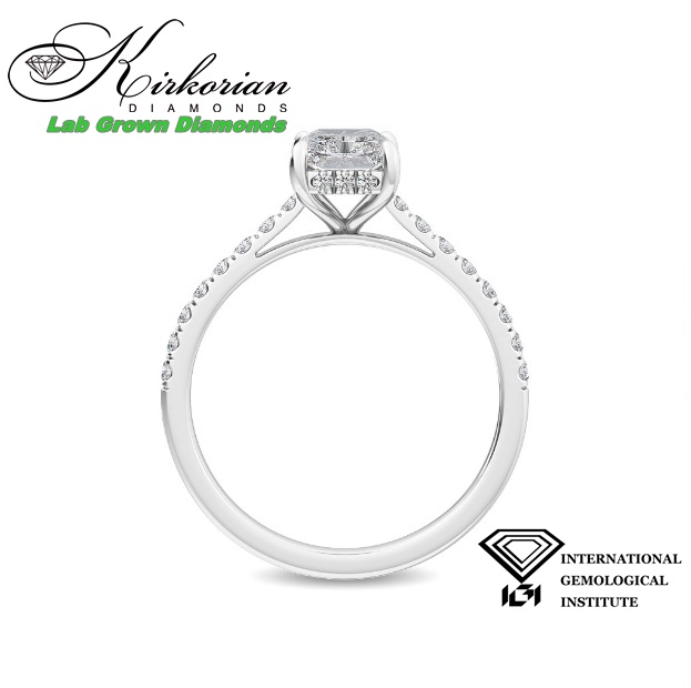 Годежен пръстен бяло злато 18к. с лабораторно  отгледан  диамант 1.30ct  IGI сертификат код:LG4676