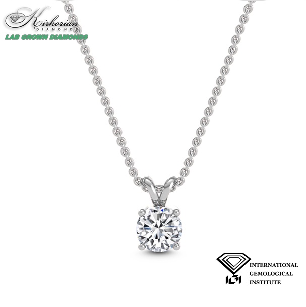 Класическо колие с диамант 0.71ct E-F/VVS от бяло злато 18k с IGI сертификат Класическо колие с диамант 0.71ct E-F/VVS от бяло злато 18k с IGI сертификат