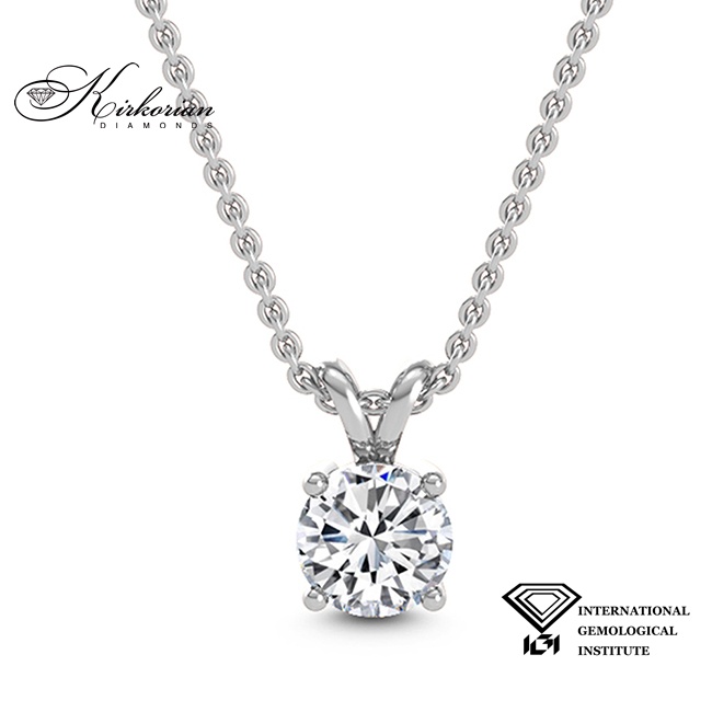 Елегантно колие с диамант 1.60ct E/VS1 от бяло злато 18k с IGI сертификат Елегантно колие с диамант 1.60ct E/VS1 от бяло злато 18k с IGI сертификат