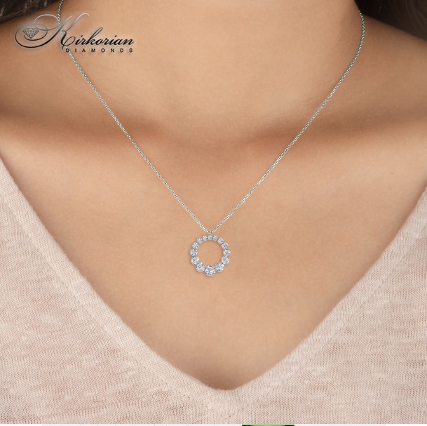 Колие от бяло злато 18k с Lab Grown диаманти 0.58ct – Кръгъл дизайн | KD сертификат | Модел LGSJP31630 Колие от бяло злато 18k с Lab Grown диаманти 0.58ct – Кръгъл дизайн | KD сертификат | Модел LGSJP31630