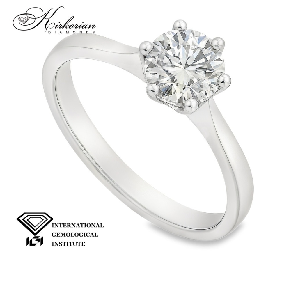 Годежен пръстен LG550 от бяло злато 14К с лабораторно създаден диамант 1.00 ct IGI сертификат