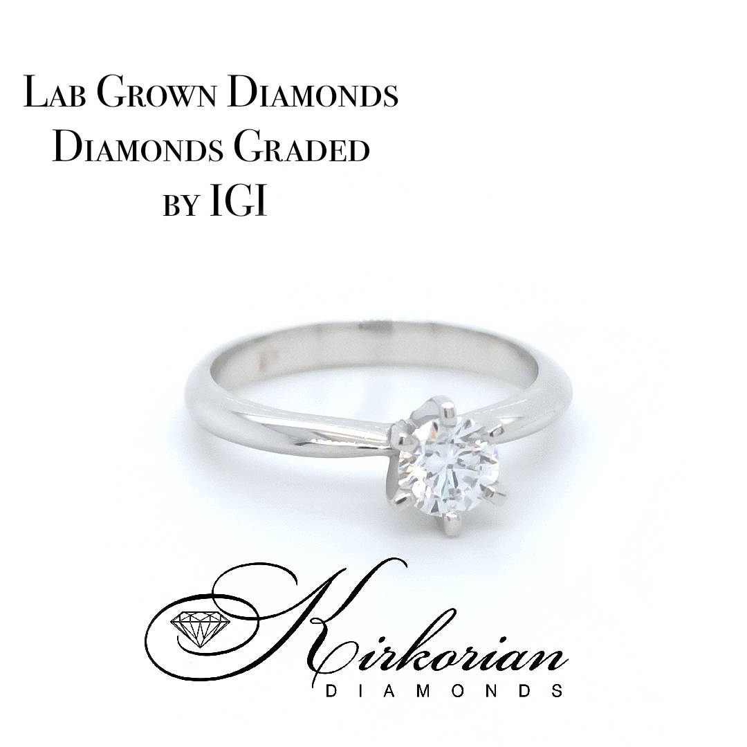 Годежен пръстен 0.52ct D VVS2 | Бяло злато 14k | IGI сертификат – Модел LG604