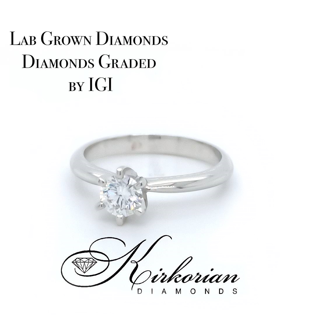 Годежен пръстен 0.52ct D VVS2 | Бяло злато 14k | IGI сертификат – Модел LG604