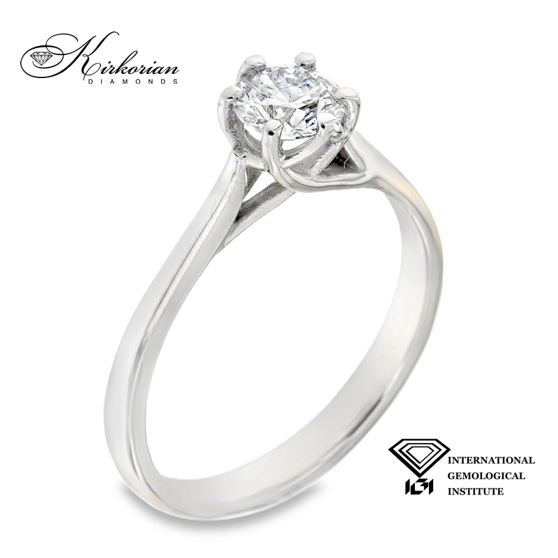 Годежен пръстен 0.73ct D - VVS2 | Бяло злато 14k | IGI сертификат – Модел LG609