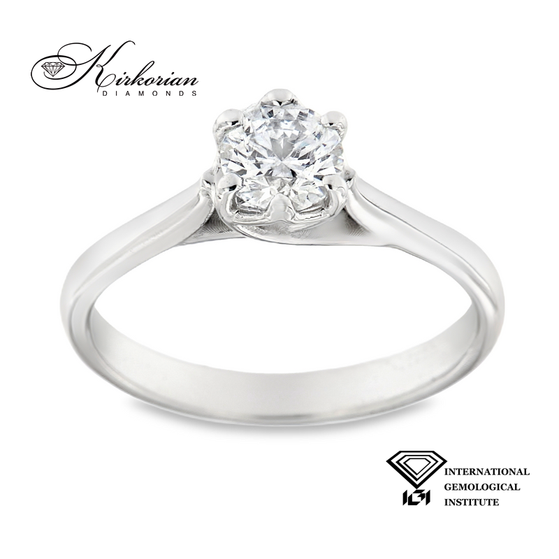 Годежен пръстен 0.73ct D - VVS2 | Бяло злато 14k | IGI сертификат – Модел LG609 Годежен пръстен 0.73ct D - VVS2 | Бяло злато 14k | IGI сертификат – Модел LG609