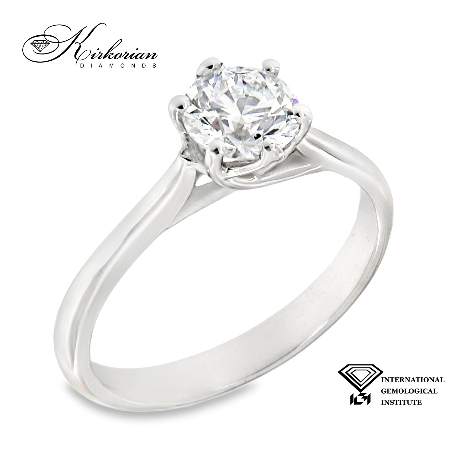 Годежен пръстен с диамант 1.03ct D VVS1 | Бяло злато 14k | IGI сертификат – Модел LG609A Годежен пръстен с диамант 1.03ct D VVS1 | Бяло злато 14k | IGI сертификат – Модел LG609A