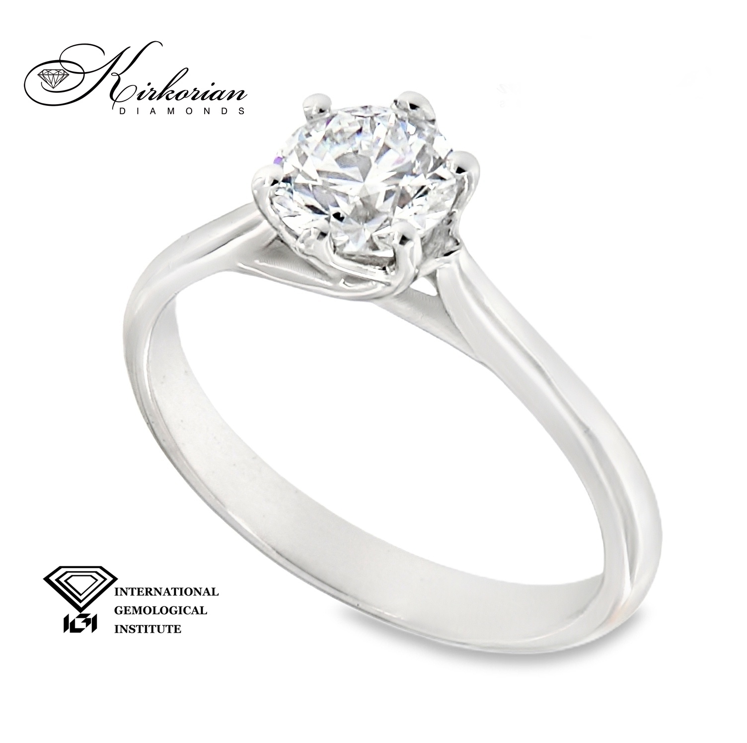 Годежен пръстен с диамант 1.03ct D VVS1 | Бяло злато 14k | IGI сертификат – Модел LG609A Годежен пръстен с диамант 1.03ct D VVS1 | Бяло злато 14k | IGI сертификат – Модел LG609A