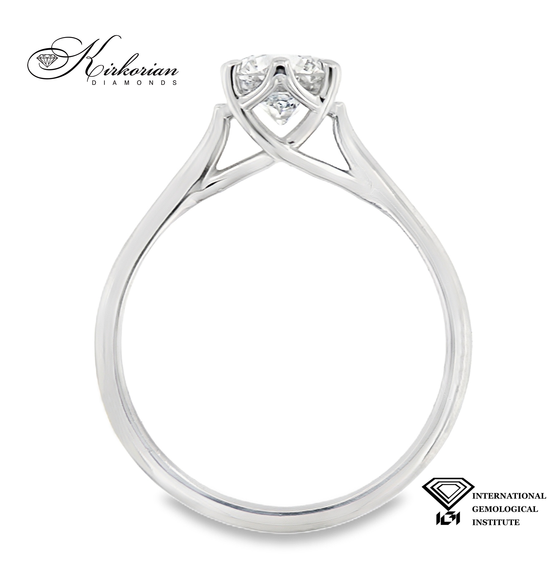 Годежен пръстен с диамант 1.03ct D VVS1 | Бяло злато 14k | IGI сертификат – Модел LG609A Годежен пръстен с диамант 1.03ct D VVS1 | Бяло злато 14k | IGI сертификат – Модел LG609A