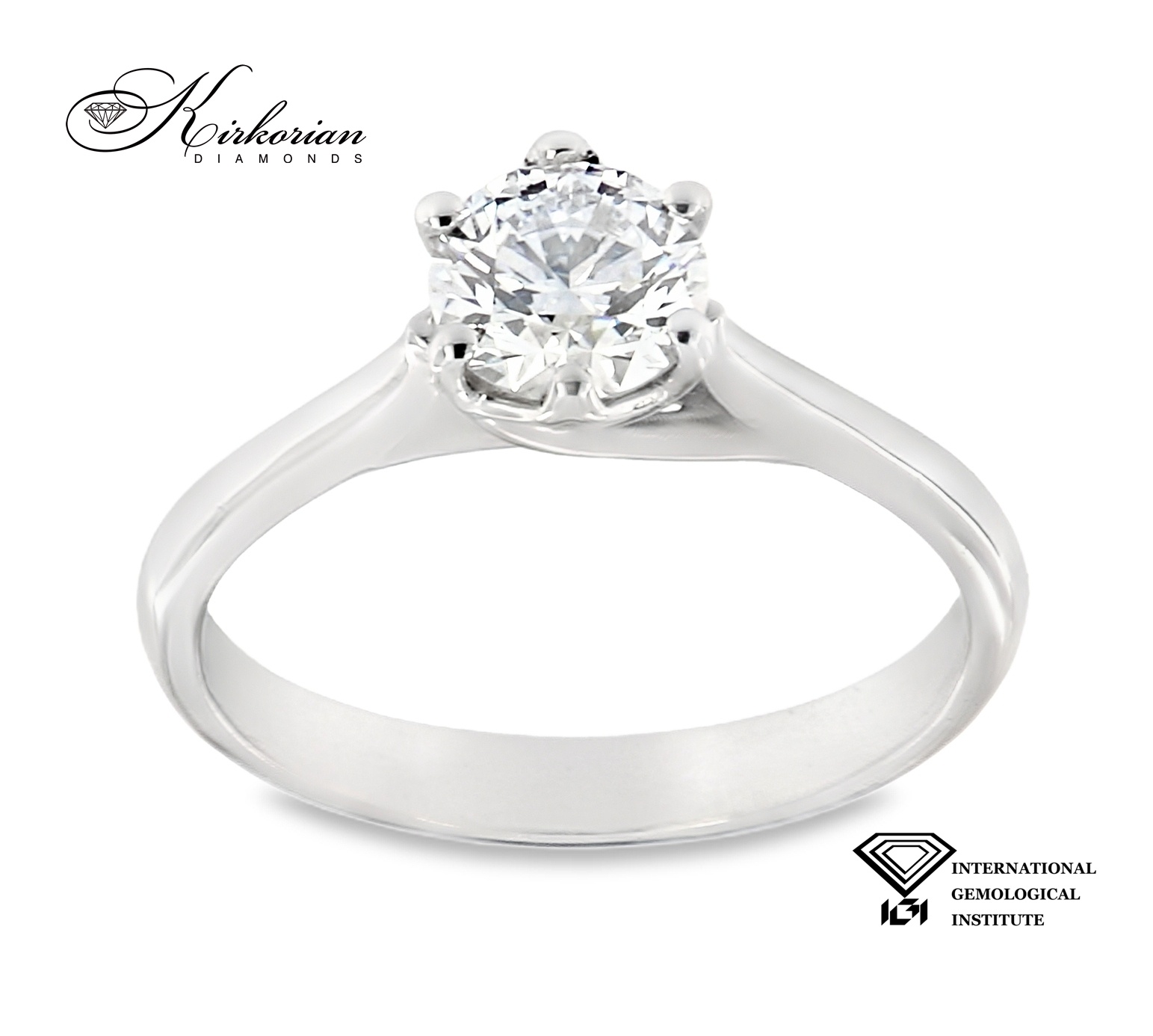 Годежен пръстен с диамант 1.03ct D VVS1 | Бяло злато 14k | IGI сертификат – Модел LG609A Годежен пръстен с диамант 1.03ct D VVS1 | Бяло злато 14k | IGI сертификат – Модел LG609A