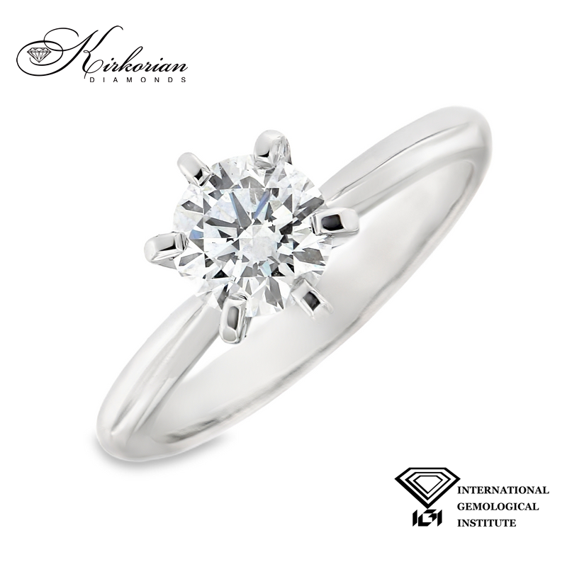 Класически годежен пръстен с диамант 1.04ct | Бяло злато 14k | IGI сертификат – Модел LG620