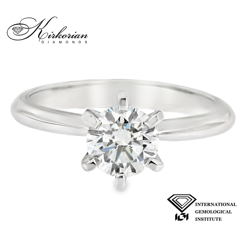 Класически годежен пръстен с диамант 1.04ct | Бяло злато 14k | IGI сертификат – Модел LG620