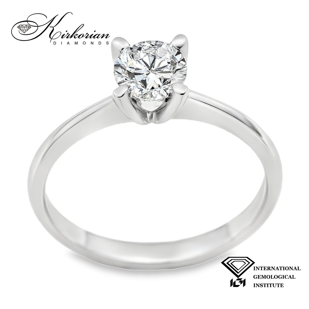 Годежен пръстен от бяло злато 14К с лабораторен диамант 0.50 ct IGI D/VVS1 – цени от производител