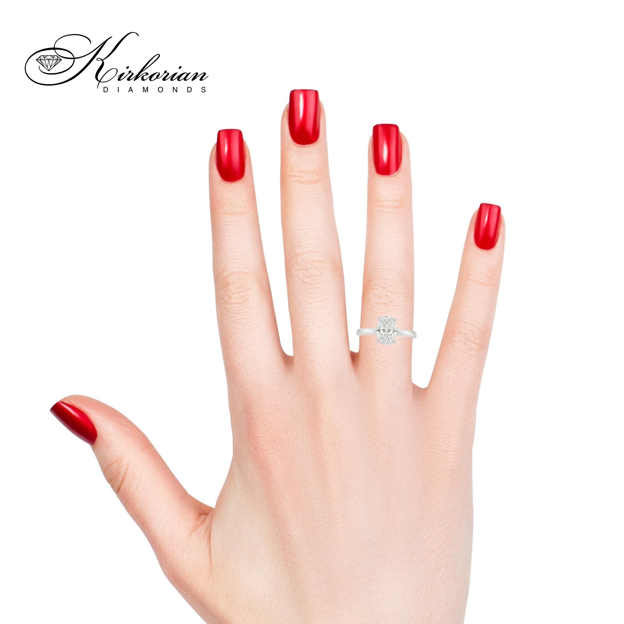 Годежен пръстен от бяло злато 14К с лабораторно диамант 1.50 ct, овал D/VVS1 – IGI сертификат, цени от производител