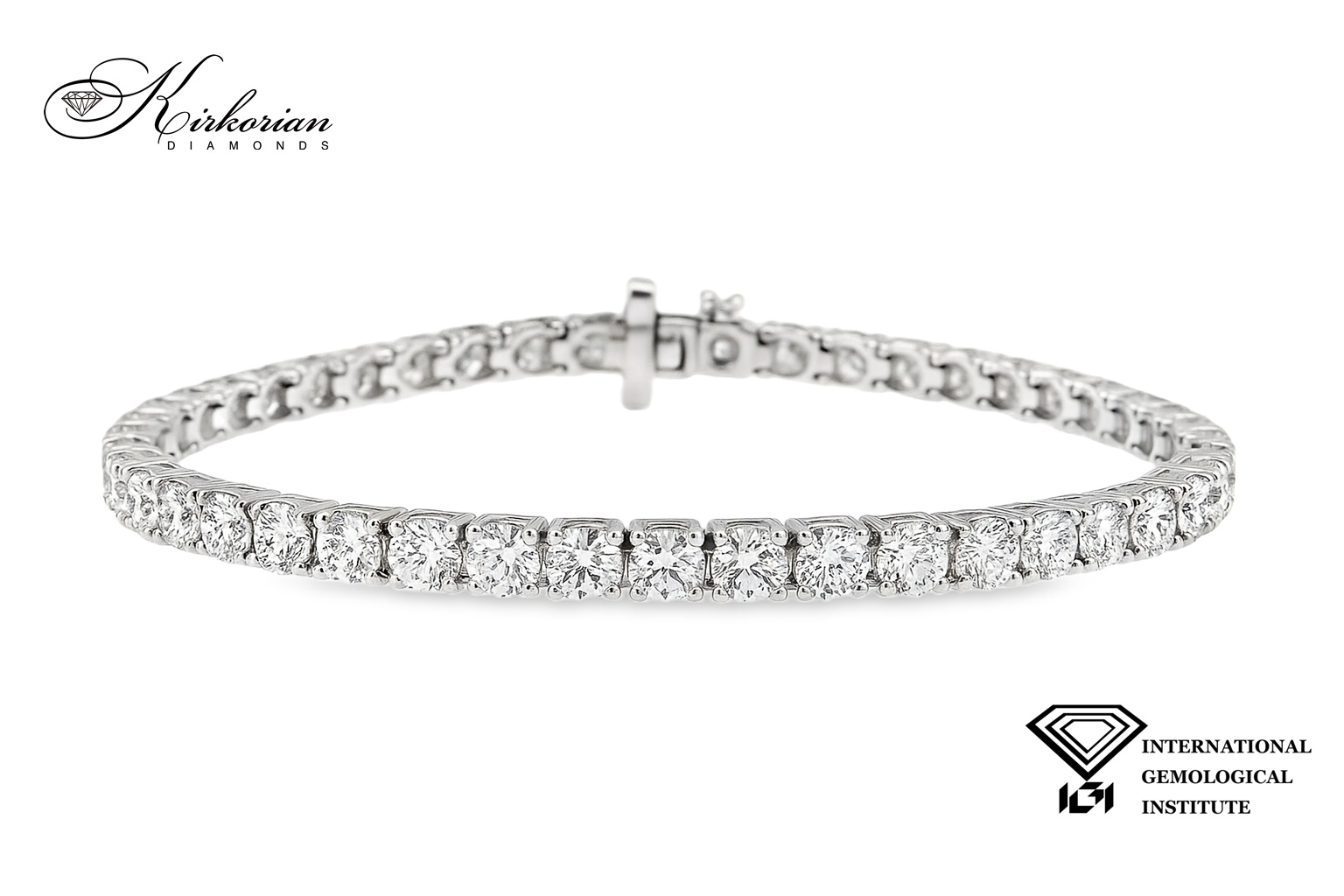 Луксозна тенис гривна от бяло злато 18k с лабораторни диаманти 7.96ct, дължина 17.5 см – LGSJBR20227E Луксозна тенис гривна от бяло злато 18k с лабораторни диаманти 7.96ct, дължина 17.5 см – LGSJBR20227E