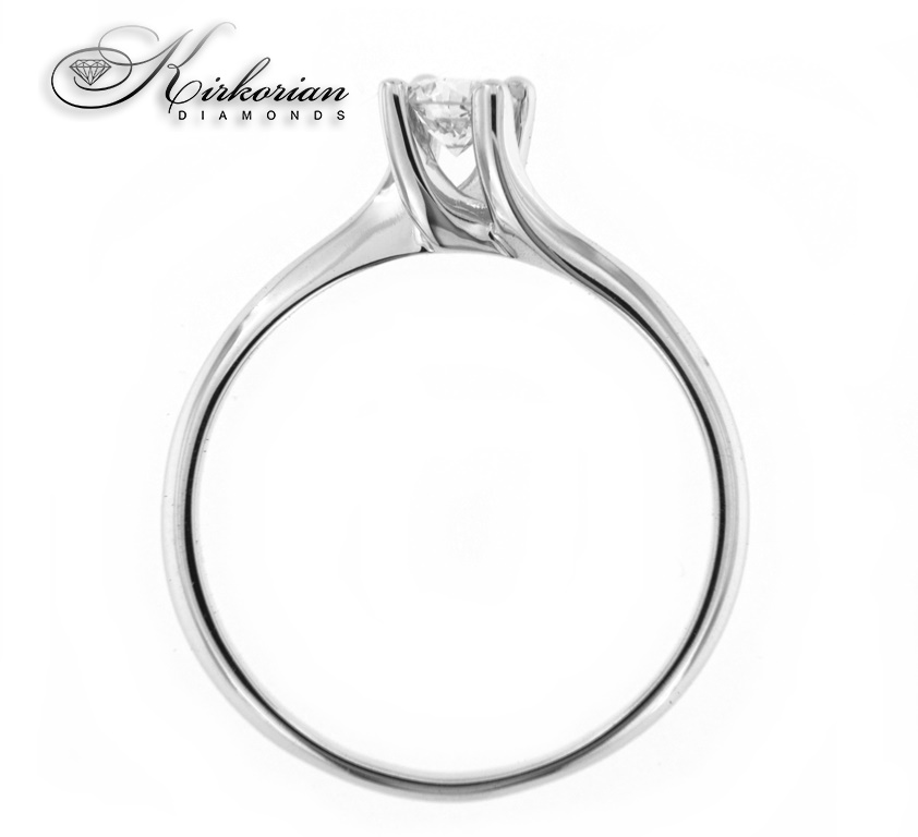 Годежен пръстен бяло или жълто злато 14к. с диамант 0.20 карата код:K346