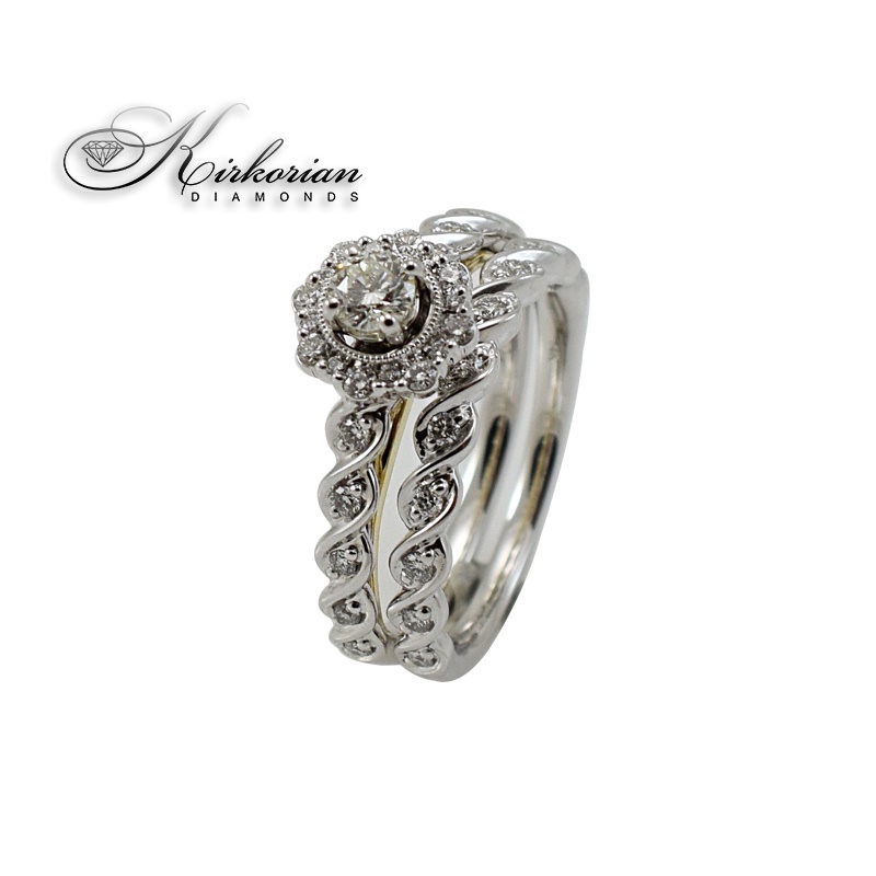 Годежен пръстен 14к. с диаманти 0.635 карата код:460