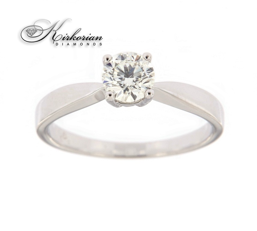 Годежен пръстен бяло или жълто злато 14к. с диамант 0.40 карата GIA сертификат код:296