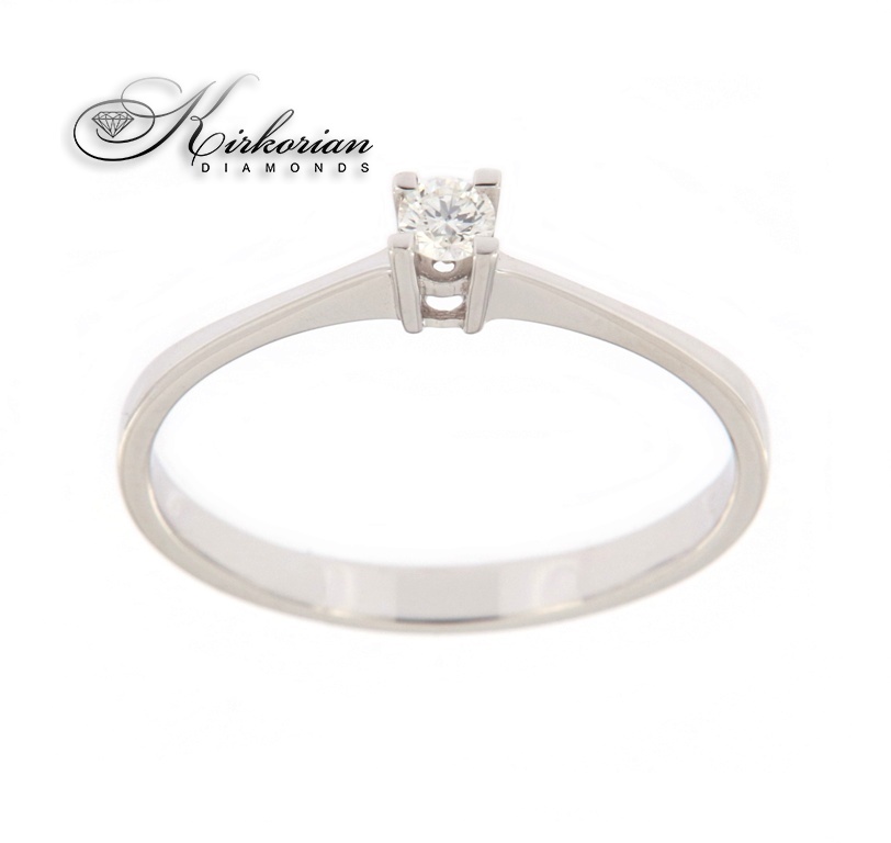 Годежен пръстен бяло злато 14к. с диамант 0.10 карата код:K343