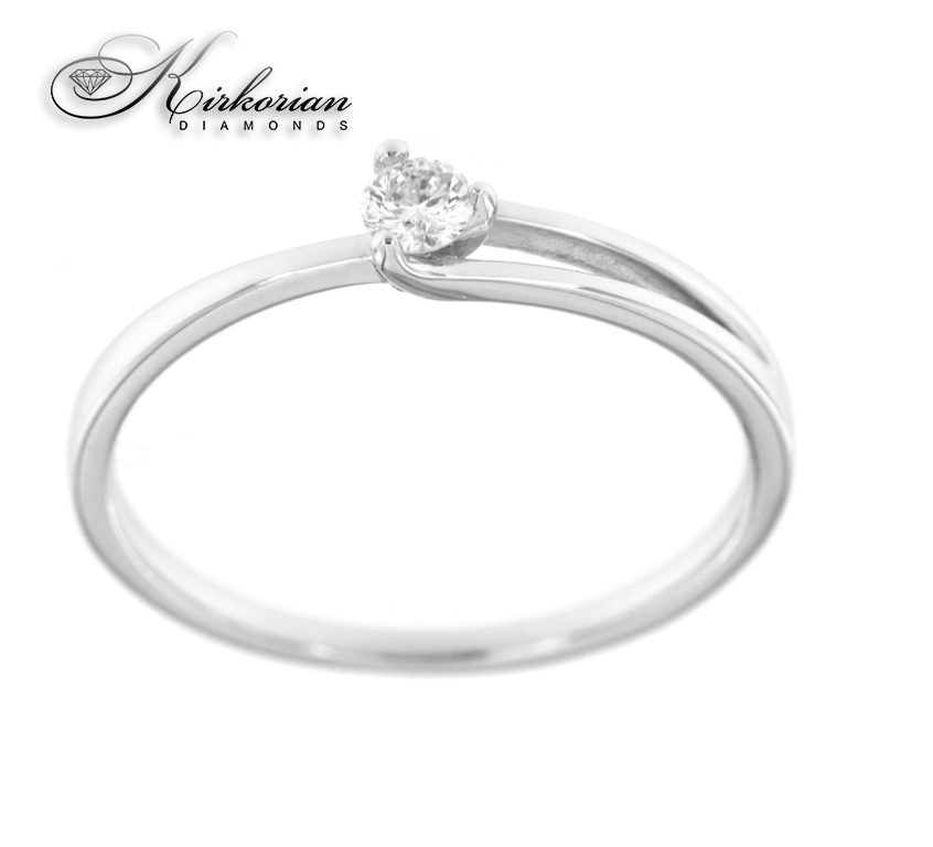 Годежен пръстен бяло злато 14к. с диамант 0.09 карата код:K358