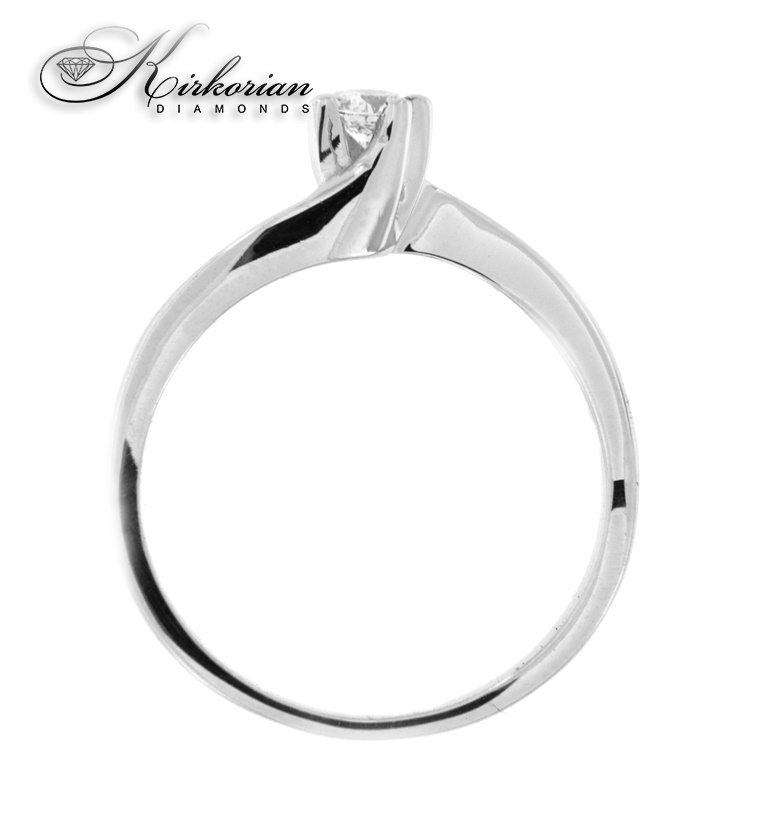 Годежен пръстен бяло или жълто злато 14к. с диамант 0.15 карата код:369