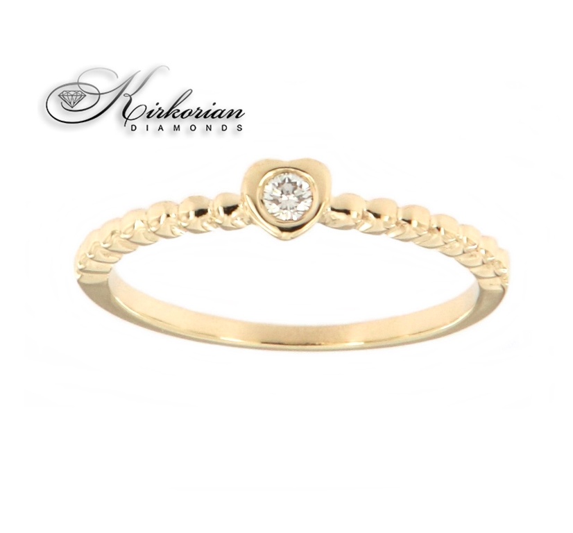 Годежен пръстен бяло или жълто злато 14к. с диамант 0,06 карата код:K477