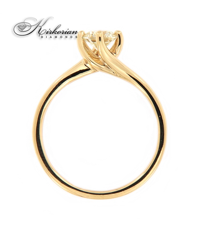 Класически годежен пръстен бяло или жълто злато 14к. с диамант 0.50 карата GIA сертификат код:543