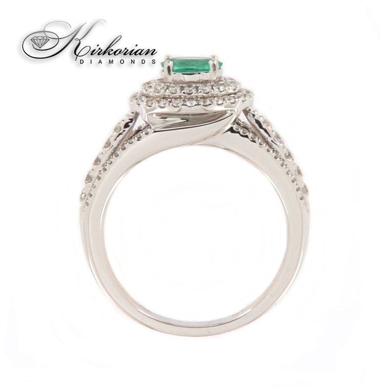 Годежен пръстен 14к. смарагд и диаманти 0.405 карата код:554
