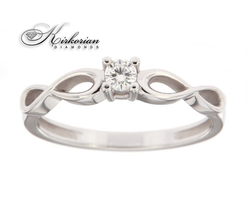 Годежен пръстен бяло или жълто злато 14к. с диамант 0.10 карата код:K574