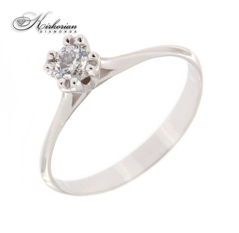 Годежен пръстен бяло злато 14к. с диамант 0.25 карата код:K579
