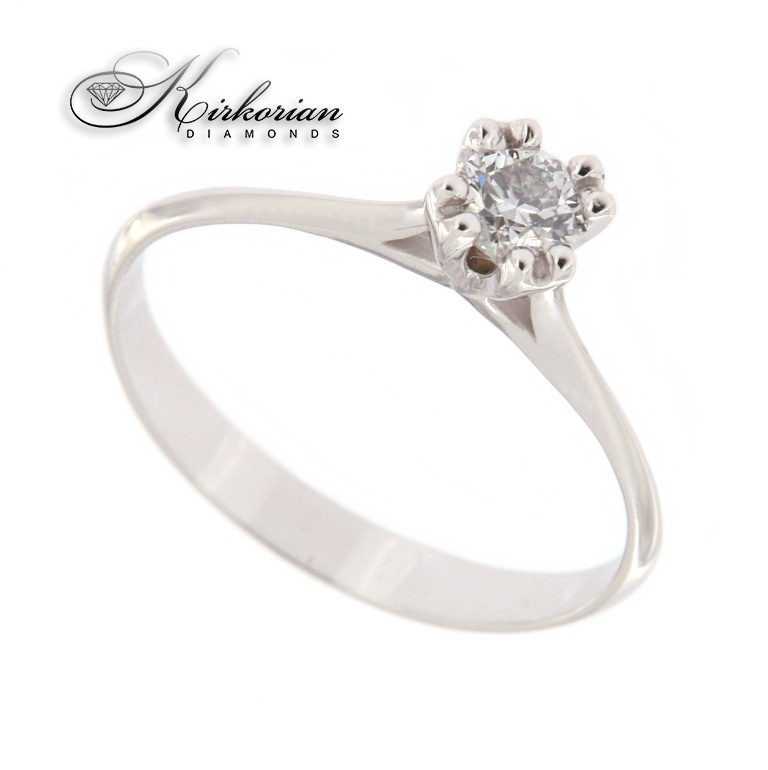 Годежен пръстен бяло злато 14к. с диамант 0.25 карата код:K579