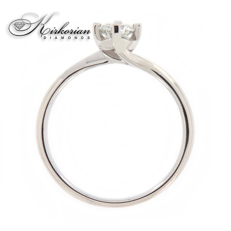 Годежен пръстен бяло злато 14к. с диамант 0.30 карата GIA сертификат код:K580