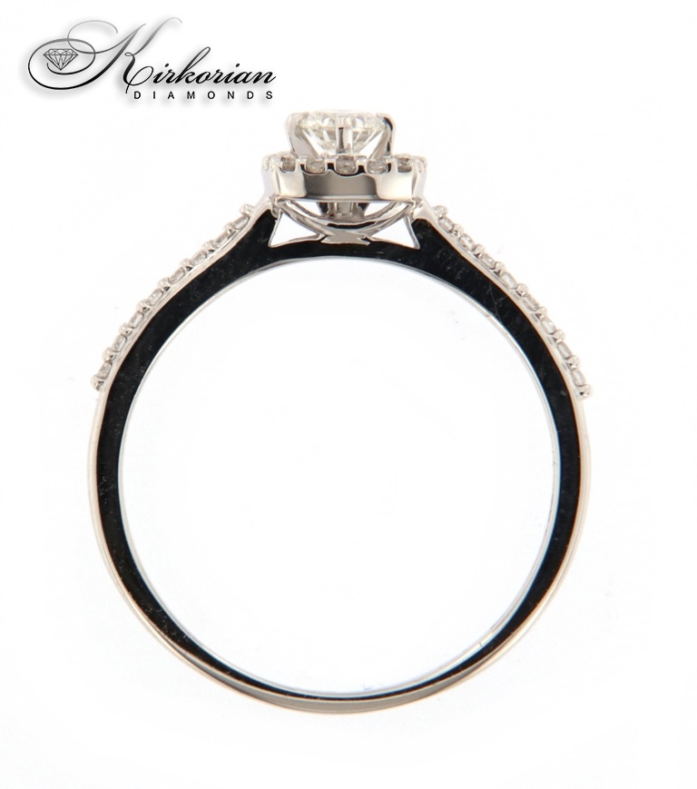 Годежен пръстен бяло злато 14к. с диаманти 0.27 карата код:RN27