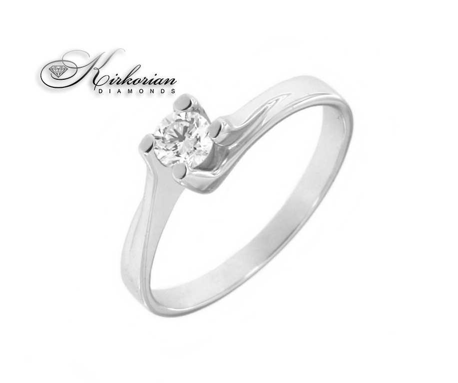 Годежен пръстен бяло злато 14к. с диаманти 0.22 карата код:G111