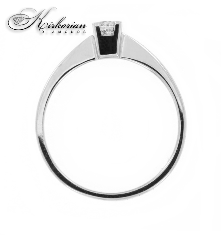 Годежен пръстен бяло или жълто злато 14к. с диамант 0.14 карата код:G355