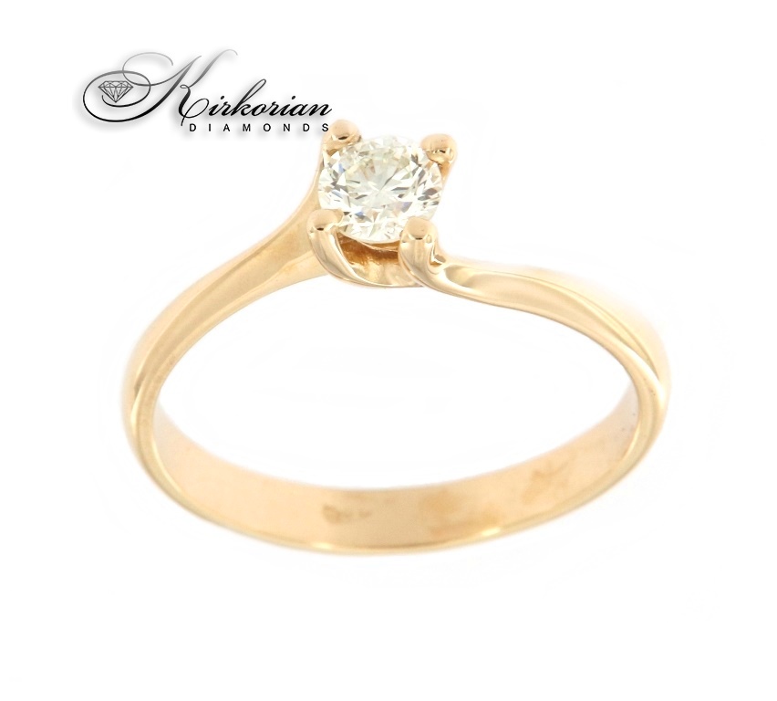 Годежен пръстен жълто злато 14к. с диамант 0.30 карата GIA сертификат Код;G368