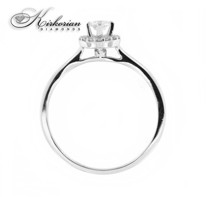 Годежен пръстен бяло злато 14к. с диаманти 0.20 карата код:RN13