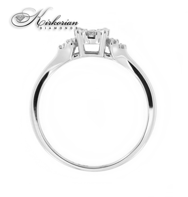 Годежен пръстен бяло злато 14к. с диаманти 0.20 карата код:RN15