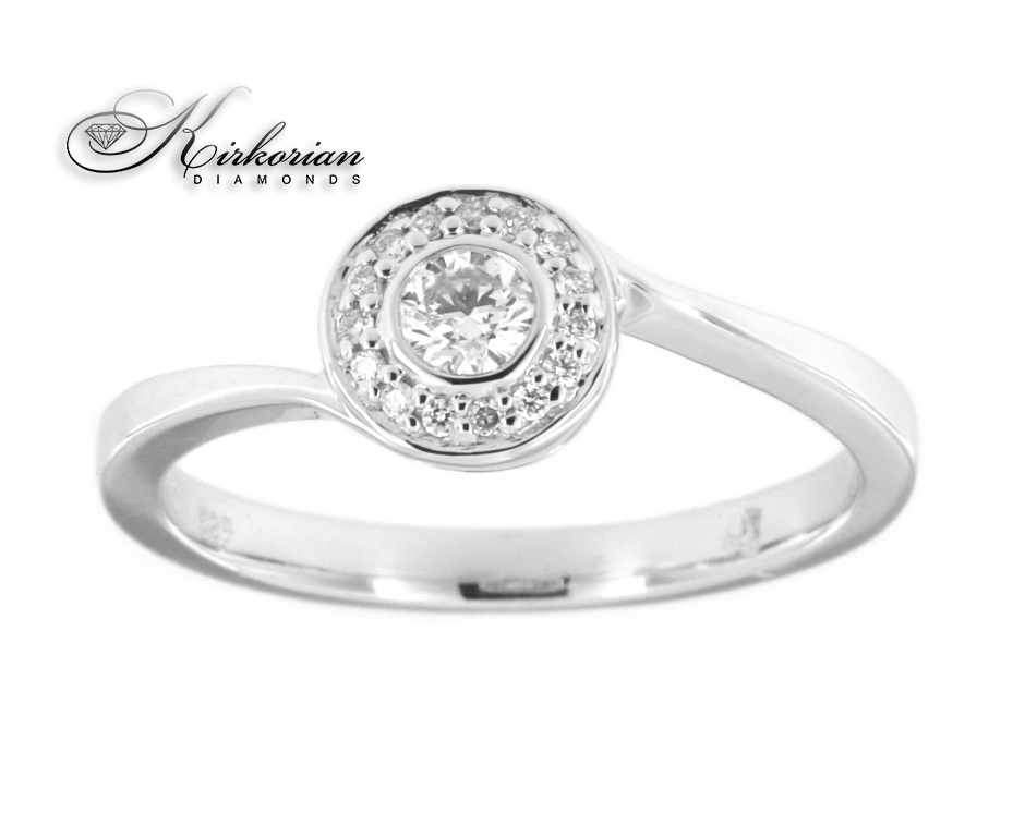 Годежен пръстен 14к. с диаманти 0.22 карата код:RN19